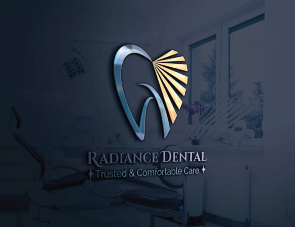 Radiance Dental logo on wall of dental practice