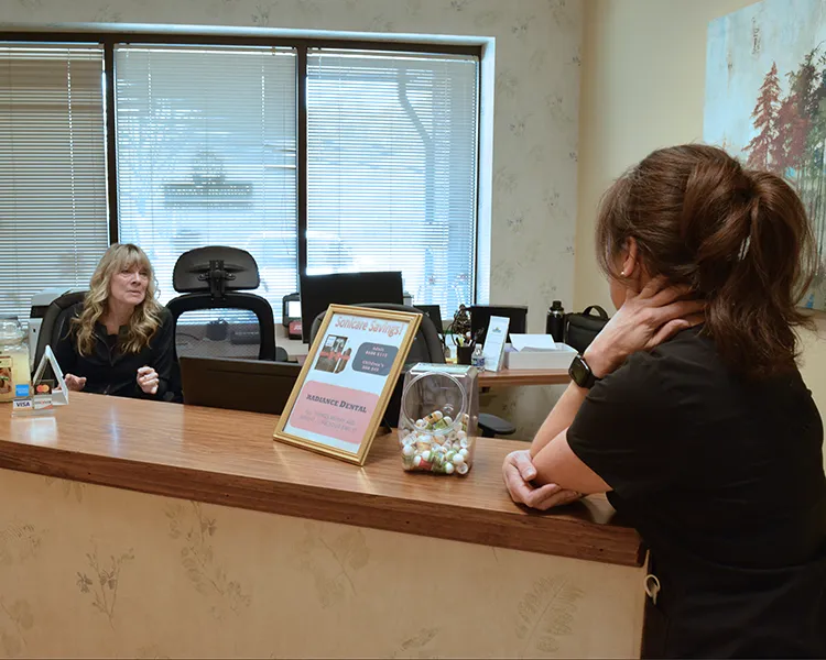The front desk at Radiance Dental in West Chester, PA
